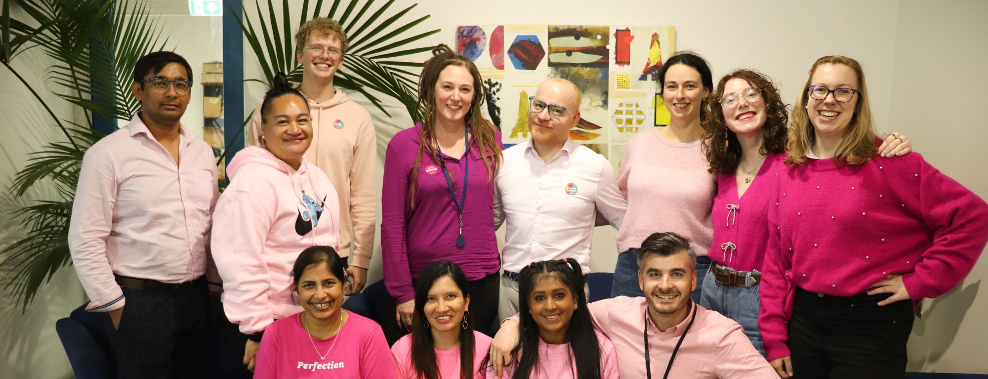 NZ Health Group staff on Pink Shirt Day.